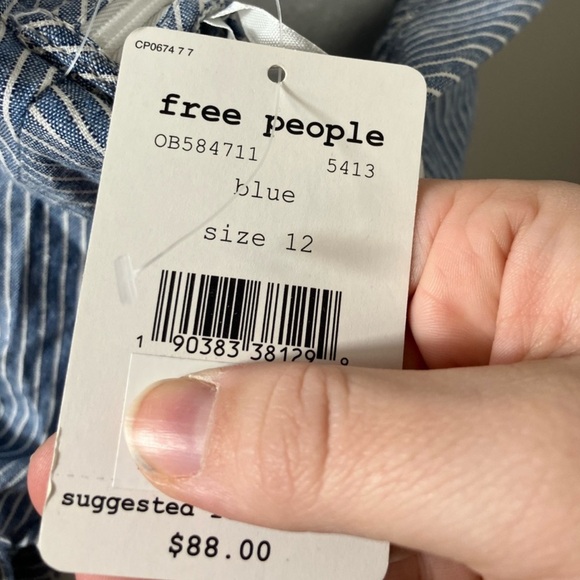 Free People Striped One-Shoulder Top - Picture 7 of 8